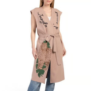 Las Surenas Wool Cardigan Sweater Vest Size Small Medium Jungle D'Amour Longline